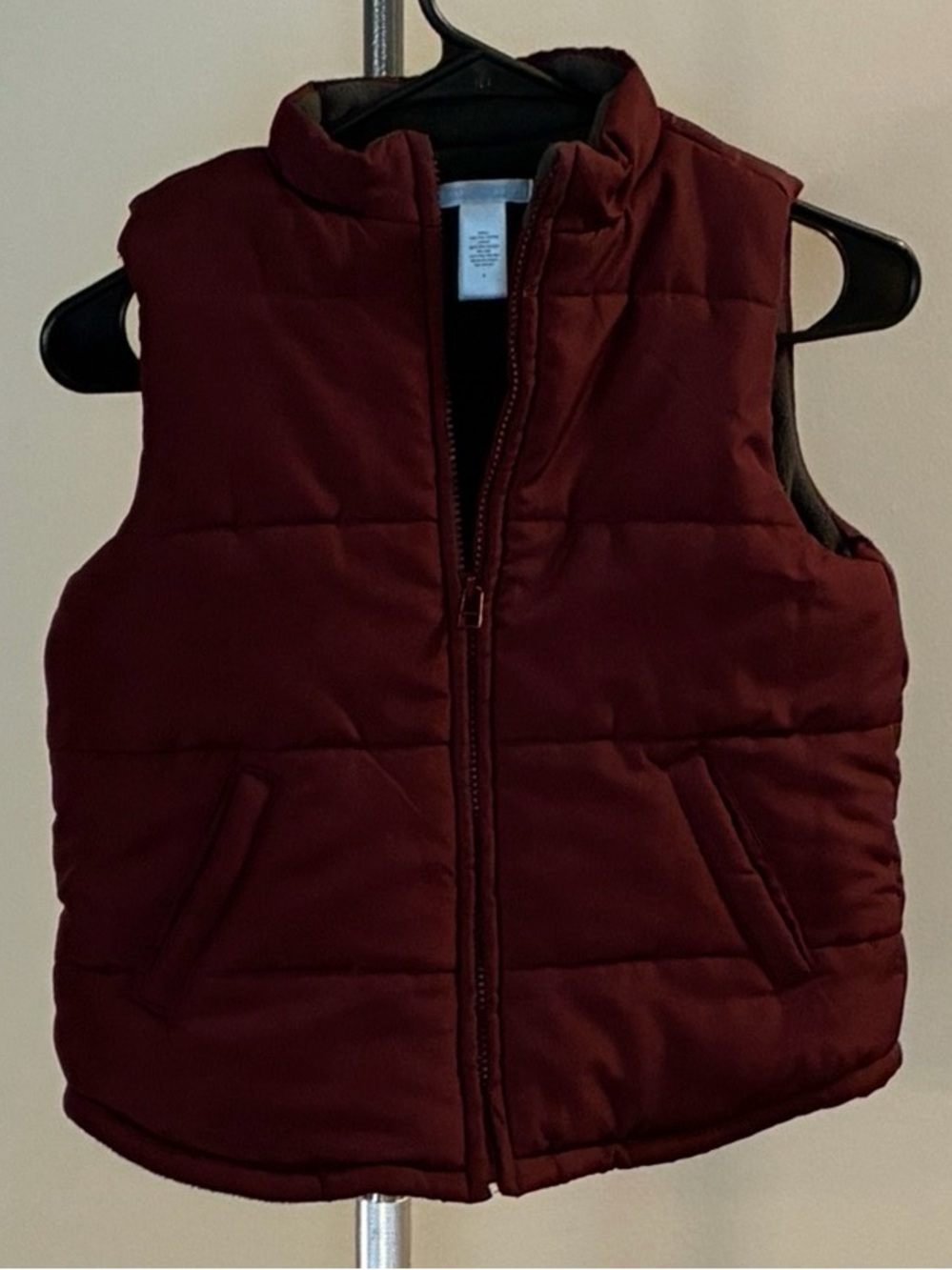 Janie and Jack Quilted Puffer Vest Full Zip Maroon Boy Child Youth Sz 5